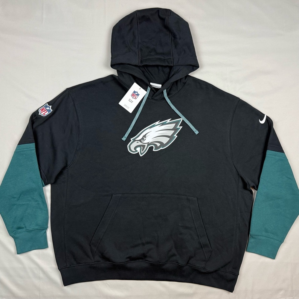 Nike Philadelphia Eagles Men 2024 Side Line Hoodie Sweatshirt 2XL Black/Green C5